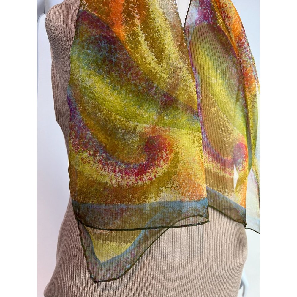 Galaxy Swirl Scarf Sash 15 inches x 43 inches Multi Color Polyester